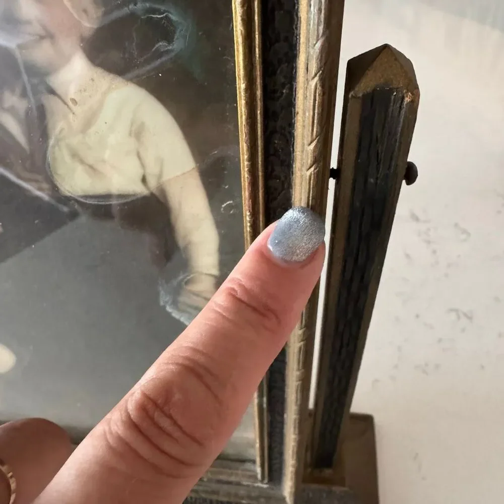 Vintage Art Deco Swivel Wood Picture Frame 1930s Swinging Photo Frame